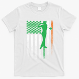 St PatrickS Day Irish American Flag Golf Golfer Golfing Gift T-Shirt - White
