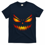 Spooky Pumpkin Face Halloween T-Shirt - Navy Blue