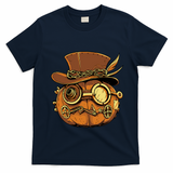 Steampunk Pumpkin Halloween T-Shirt - Navy Blue