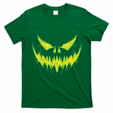 Scary Pumpkin Jack O Lantern Face Halloween T-Shirt - Irish Green