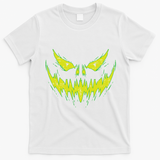 Scary Pumpkin Jack O Lantern Face Halloween T-Shirt - White