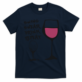 Swing Swear Drink Repeat Golf & Wine Wome T-Shirt - Navy Blue