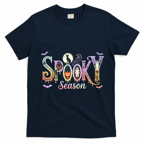 Spooky Season Iridescent Halloween T-Shirt - Navy Blue