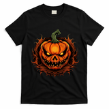 Scary Spooky Jack O Lantern Face Pumpkin Halloween T-Shirt - Black