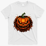 Scary Spooky Jack O Lantern Face Pumpkin Halloween T-Shirt - White