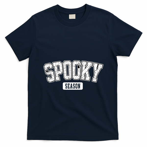 Spooky Season Retro Halloween T-Shirt - Navy Blue