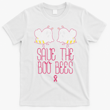 Save The Boobees Boo Bees Breast Cancer Halloween T-Shirt - White