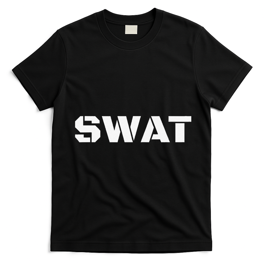 SWAT Team Halloween Costume Tactical Uniform Idea T-Shirt - Black