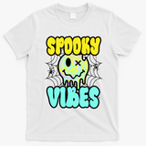 Spooky Vibes Smile Face Halloween T-Shirt - White