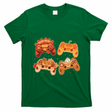 Thanksgiving Autumn Fall Video Game Controllers T-Shirt - Irish Green