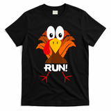 Turkey Costume Adult Running Face Turkey Trot T-Shirt - Black