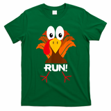 Turkey Costume Adult Running Face Turkey Trot T-Shirt - Irish Green