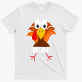Turkey Costume Adult Running Face Turkey Trot T-Shirt - White