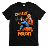 Trump Chillin Like A Felon Pumpkin Spice Halloween T-Shirt - Black