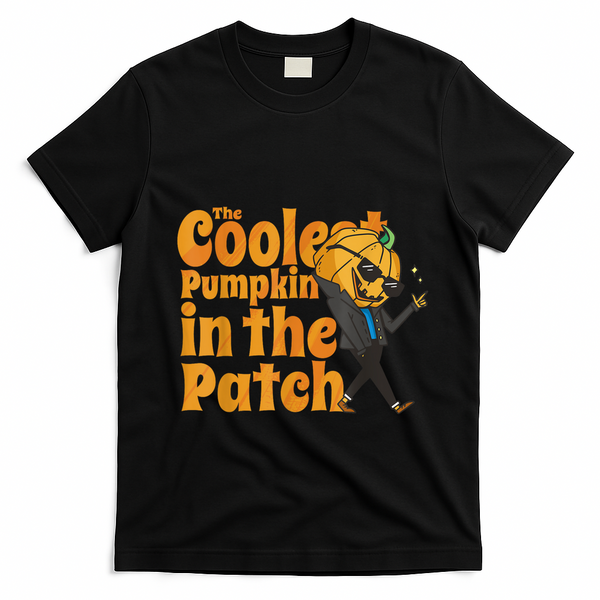 The Coolest Pumpkin In The Patch Kids Pumpkin Halloween T-Shirt - Black