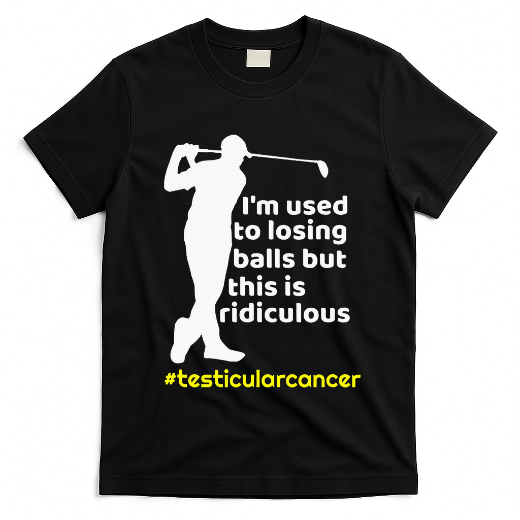 Testicular Cancer Survivor Golf Player Orchidectomy T-Shirt - Black