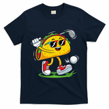 Taco Golf Player Cinco De Mayo Food Fiesta Mexican Golfer T-Shirt - Navy Blue