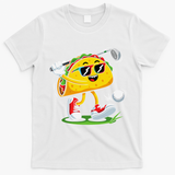 Taco Golf Player Cinco De Mayo Food Fiesta Mexican Golfer T-Shirt - White