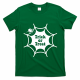 Trick Or Treat Spider Web Halloween T-Shirt - Irish Green