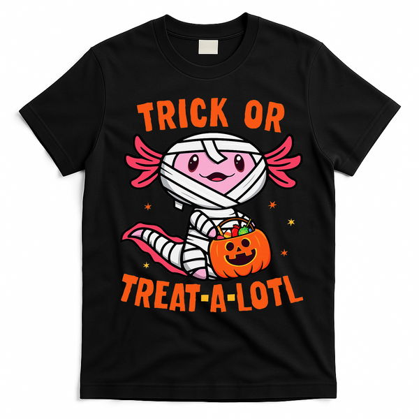 Trick or Treat A Lotl Axolotl Halloween Costume T-Shirt - Black