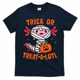 Trick or Treat A Lotl Axolotl Halloween Costume T-Shirt - Navy Blue