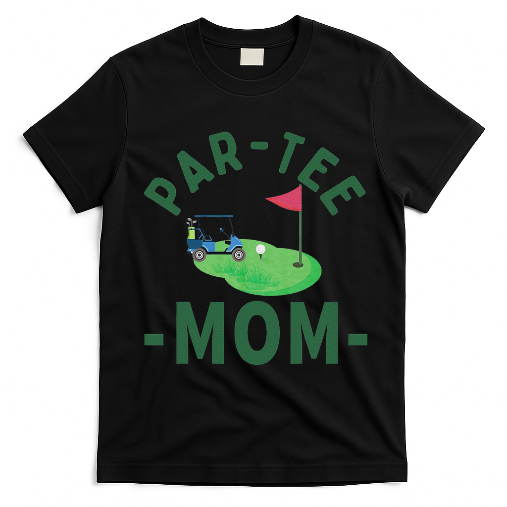 The Par Mom Hole In One Golf Parents Matching Family T-Shirt - Black