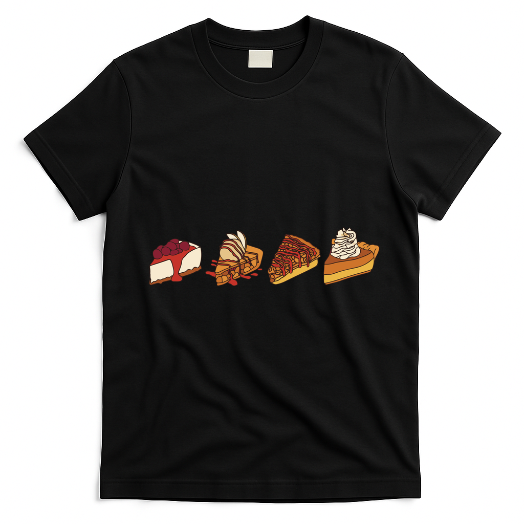Thanksgiving Pie Pumpkin T-Shirt - Black