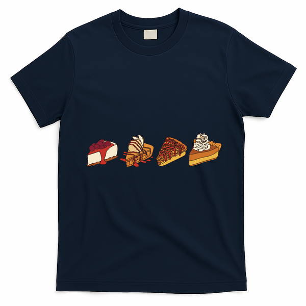 Thanksgiving Pie Pumpkin T-Shirt - Navy Blue