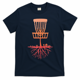 Tree Roots Disc Golf Basket Disc Golfing Frisbee Disc Golf T-Shirt - Navy Blue