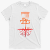 Tree Roots Disc Golf Basket Disc Golfing Frisbee Disc Golf T-Shirt - White
