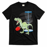 T Rex Frisbee Dinosaur Recreational Tosser Dino Disc Golf T-Shirt - Black