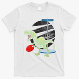 T Rex Frisbee Dinosaur Recreational Tosser Dino Disc Golf T-Shirt - White