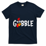 Turkey Trot Hilarious Thanksgiving Gathering T-Shirt - Navy Blue