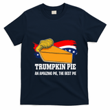 Thanksgiving Trumpkin Pumpkin Pie Donald Trump Political T-Shirt - Navy Blue
