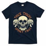 Thick Thighs & Spooky Vibes Halloween Costume T-Shirt - Navy Blue