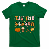 Tis The Season Field Hockey Pumpkin Latte Fall Thanksgiving Cute Gift T-Shirt - Irish Green