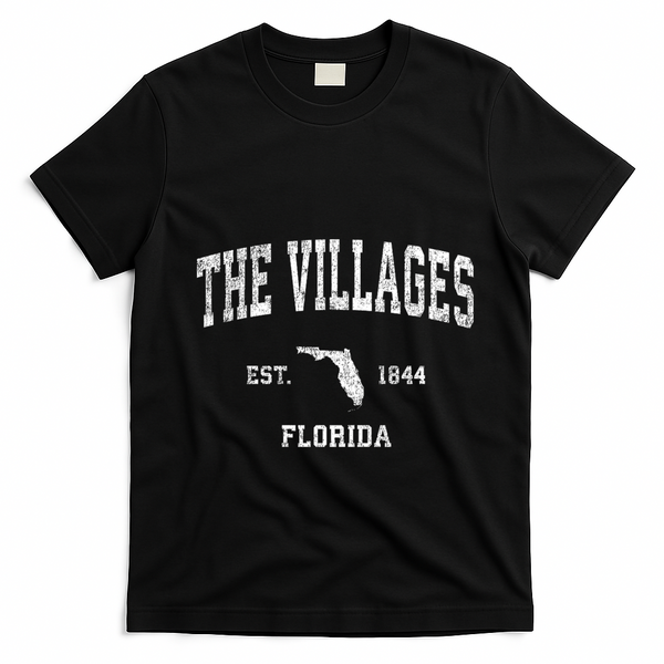 The Villages Florida Fl Vintage Sports T-Shirt - Black