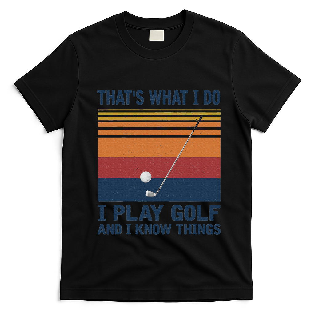 ThatS What I Do I Play Golf And I Know Things T-Shirt - Black