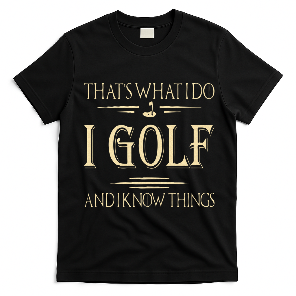ThatS What I Do I Golf And I Know Things Golfer Golf Lovers T-Shirt - Black