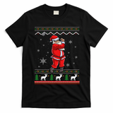 Ugly Christmas Santa Golfer Golfing Xmas Golf Lover Player Gift T-Shirt - Black