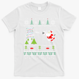 Ugly Disc Golf Santa Christmas Sweater Funny Xmas Frolf T-Shirt - White
