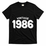 Vintage 1986 Celebrate 40th Birthday T-Shirt - Black