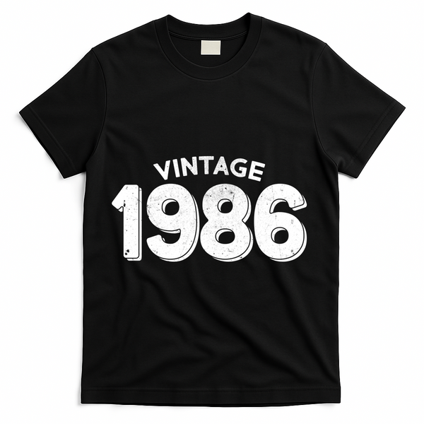 Vintage 1986 Celebrate 40th Birthday T-Shirt - Black