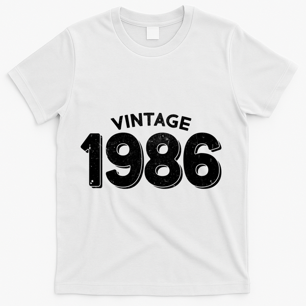 Vintage 1986 Celebrate 40th Birthday T-Shirt - White