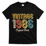 Vintage 1986 Original Parts Retro 40th Birthday  T-Shirt - Black