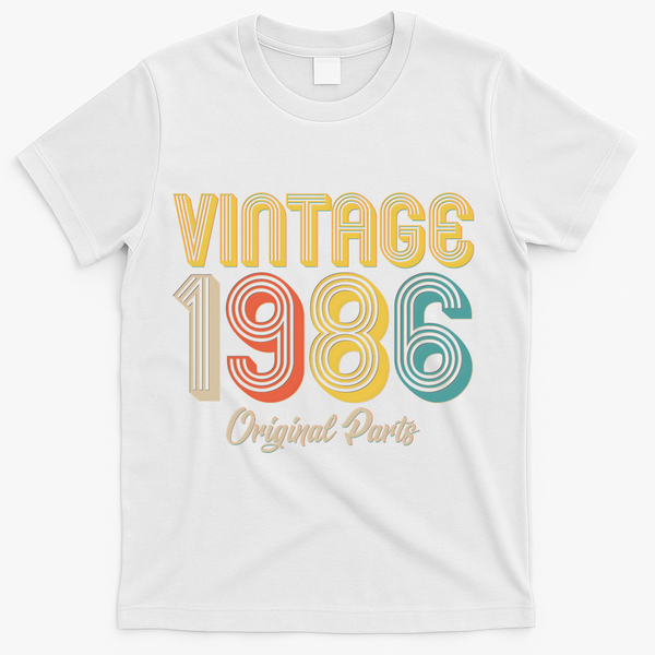 Vintage 1986 Original Parts Retro 40th Birthday  T-Shirt - White