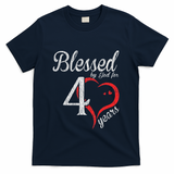 Vintage 40th Birthday Blessed By God, Happy Birthday Gift T-Shirt - Navy