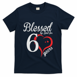 Vintage 60th Birthday Blessed By God, Happy Birthday Gift T-Shirt - Navy