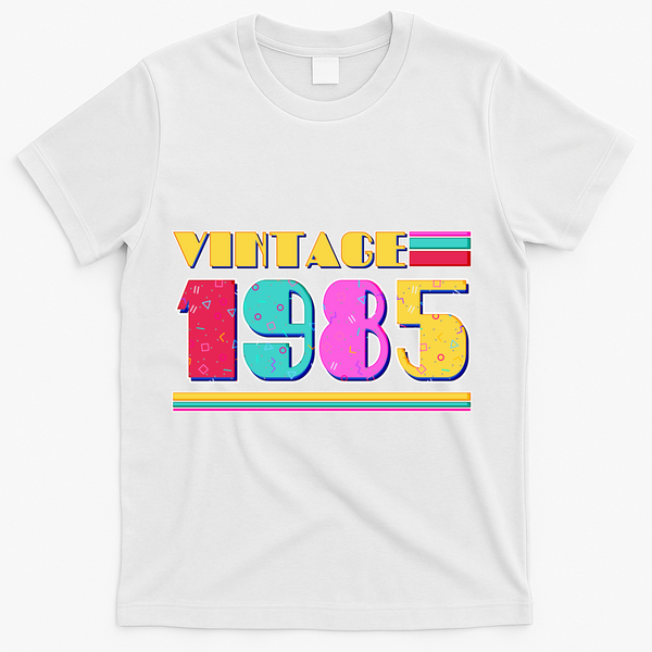 Vintage 80s Colors 1985 40th Birthday T-Shirt - White
