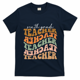Vintage Autumn Foliage Appreciation for 6th Grade Educators T-Shirt - Navy Blue